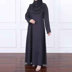 Modern Trendiness <b>Abaya</b> for Modest Muslim <b>Women</b> Plus Size Seamless Waist Tie Button Details for Work Events Daily Islamic Wear - Product Image 2