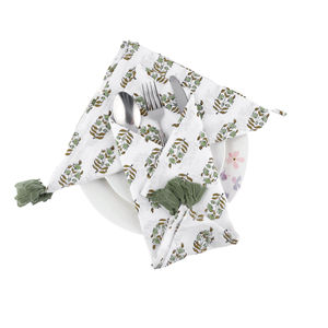 Ridhi Modern Square 100% servilleta de tela de algodón estampado de bloque hecho a mano alto verde menta y verde oliva para mesa de cena nueva llegada - Product Image 1
