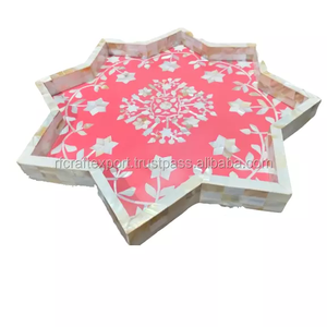 Luxe fait à la main mère perle incrustation étoile plateau encens Madhkan brûleur d'encens arabe bougeoir Bakhoor Mubkhara pour les cadeaux de l'Aïd - Product Image 5