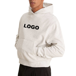 Sweat à capuche unisexe surdimensionné de haute qualité à imprimé bouffant, sweatshirts courts unis pour hommes, saison d'hiver, sweat à capuche sans ficelle - Product Image 1