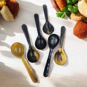 PLATEAUX CUILLÈRE EN CORNE BLANCHE POLIE DE QUALITÉ pour la maison et le restaurant Cuisine Utilisation Meilleure qualité Artisanat Bol de style animal en vente - Product Image 2