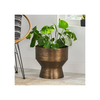 Vase à fleurs contemporain en aluminium de style Art déco avec finition luxueuse pour la décoration de la maison et du bureau