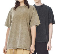 Haute qualité unisexe Boxy plaine 100% coton goutte épaule surdimensionné Vintage lavage à l'acide t-shirts avec Logo