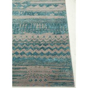 Alfombra Kavi Gris y Negra Anudada a Mano de Lana y Seda de Bambú con Patrón Geométrico 3D Rectangular para el Hogar, Pasillo, para Adolescentes - Modelo Esk-663 - Product Image 4