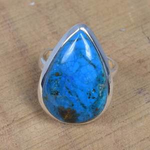 Chrysocolla Ring 925 Sterling Silver Pear Gemstone Handmade Jewelry Women US Size 10 Fashion Gift - Product Image 3