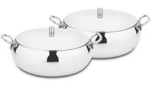 Cazuela de lujo de acero inoxidable de alta calidad con tapa y asas disponibles con espejo pulido de alta gama en diferentes capacidades - Product Image 6