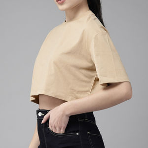 Vente en gros de t-shirts courts pour femmes de haute qualité, respirants, avec logo personnalisé, best-seller, été, 100% coton, écologiques, séchage rapide - Product Image 3