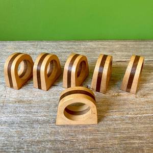 Anneaux de serviette en bois Designer porte-serviettes multicolores personnalisés parfaits pour la décoration de table de fête et l'utilisation d'événement - Product Image 5