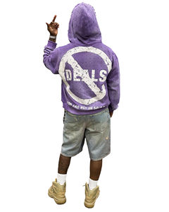 Sweat à capuche surdimensionné en coton personnalisé de haute qualité avec strass et effet vieilli pour homme – Collection Hiver - Product Image 6