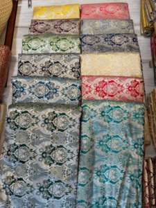 Textiles tricotés de luxe en tissu de brocart de soie 100% de haute qualité pour les robes de mariée et l'artisanat de tapisserie d'ameublement-approvisionnement en gros en vrac - Product Image 4