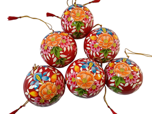 Kashmir Handmade Christmas <b>Tree</b> <b>Stand</b> Accessories Paper Mache Baubles and Ornaments - Product Image 3