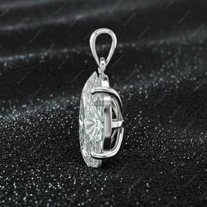 7.0Ct ที่ได้รับการรับรองจาก giigi Def VVS VS ห้องแล็บปลูกเพชรมาร์คีชทองชั้นดี925สเตอร์ลิงเงินโซลิแทร์จี้และของขวัญให้เขา - Product Image 5