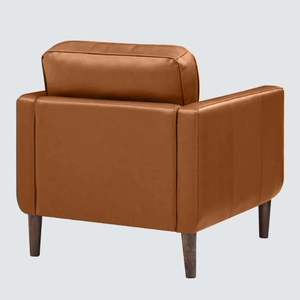 Shlok Contemporary Design Light Brown <b>Leather</b> Arm <b>Chair</b> <b>for</b> <b>Living</b> <b>Room</b> - Product Image 6