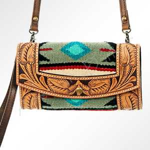 Autumn Western Fashion Women's Genuine Leather Cowhide Saddle Blanket Wallet Popular Customizable Size Clutch Bag Tassel Zipper - Product Image 1