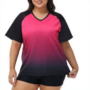 Customize Rashguard Swimming Shirt Compression <b>Sun</b> Protection UPF 50 Short Sleeve Quick Dry Women Plus Size Spandex/Polyester - Product Image 1