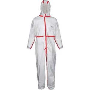 CoverStar Plus Protective Coverall Size L White/Red PPE Category III Safety Clothing - Product Image 1