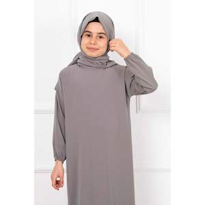 Vestido de oración para niños con chal Hijab de piedra para niños y niñas - Product Image 2