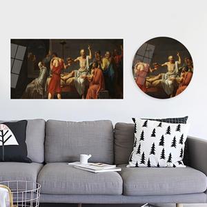 Obra de arte impresa en lienzo: La muerte de Sócrates - Decoración elegante para el hogar, arte en vidrio templado - Product Image 1