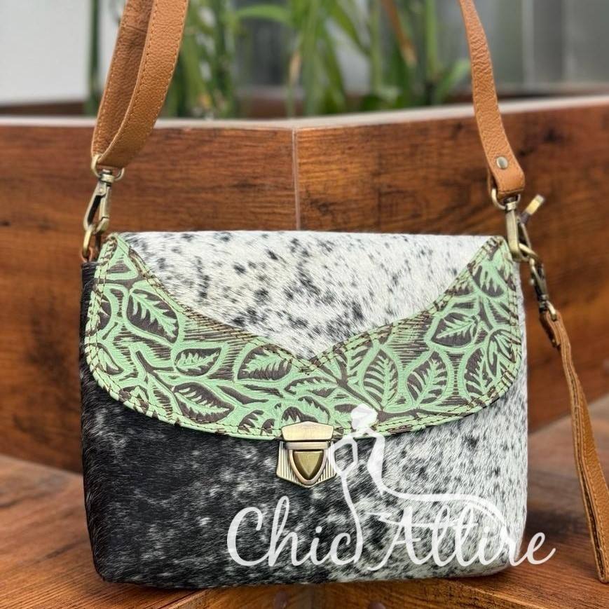 Brown With Green Emboosed