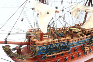 SAN FELIPE, modelo de artesanía, barcos pintados de madera, barco antiguo para decoración del hogar, muebles de estilo de arte náutico, regalo en caja de madera - Product Image 3