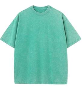 Camiseta Vintage de cuello redondo de gran tamaño personalizada para hombre, 100% algodón, 230GSM, lavado ácido, lavado a la piedra, transpirable para verano, efecto lavado a la piedra - Product Image 2