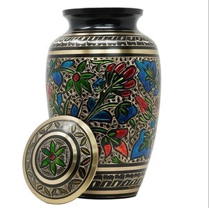 Hermosa urna de cremación de esmalte azul Urna conmemorativa Contenedor Jar Pot Urnas de cremación Estilo Americano/europeo - Product Image 2