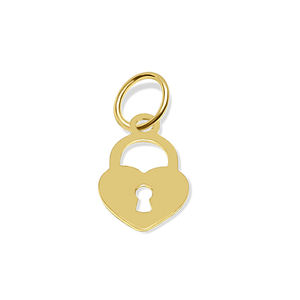 Pendentif en or à breloque en forme de coeur Plaqué or 18 carats Style religieux et mignon Matériau principal Alliage et laiton avec motif de numéro en zircon - Product Image 1