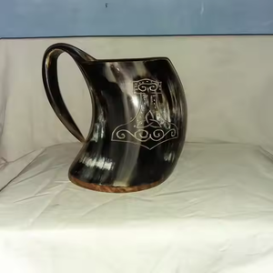 Tazas de cuerno de búfalo de la mejor calidad, cuernos para beber, taza de cuerno vikingo de India, jarra de artesanía creciente - Product Image 2