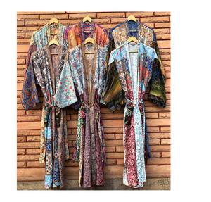 Kimono Largo de seda para mujer, lote de piezas al por mayor, Kimono floral, batas de seda, Kimon vintage - Product Image 1