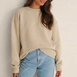 Sudadera de mujer de manga larga con hombros caídos y estampado frontal de alta calidad para venta al por mayor - Product Image 2