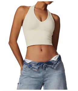 Top Corto Deportivo Sin Costuras de Alta Calidad para Mujer, de Secado Rápido, Sin Mangas, para Yoga, Running y Fitness, Venta al Por Mayor Personalizada - Product Image 1