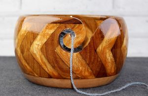 Wooden and Resin Yarn <b>Bowl</b> for <b>Knitting</b> Holder for Yarn Storage Wooden Best Gift for Gift - Product Image 6