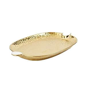 Plato de servicio de mango ligero de Diseño Europeo personalizado hecho a mano de aluminio duradero para uso en el hogar y restaurante - Product Image 3