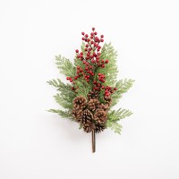 Guirlande de Noël Artificielle Murale Traditionnelle 60cm avec Baies Vertes Brillantes – Décoration Élégante pour la Maison