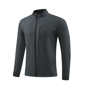 Veste de sport décontractée pour homme avec poche latérale zippée et col montant, couleur unie, logo avant - Product Image 6