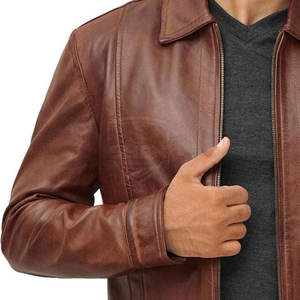 Chaqueta de cuero de diseño personalizado color sólido hombres chaqueta de invierno ropa de calle Gran oferta precio razonable chaqueta de cuero de los hombres - Product Image 5