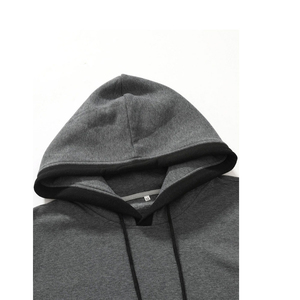 Sweat-shirt à capuche décontracté pour homme, tendance, en tissu léger, uni, respirant, idéal pour le streetwear, vente en gros OEM - Product Image 3