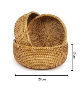 Bandeja de servicio de ratán rectangular tejida a mano ecológica de alta calidad, el mejor precio, herramientas para frutas y verduras para el hogar, directamente desde Vietnam - Product Image 4