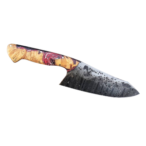 Cuchillo de Chef de acero de Damasco hecho a mano OEM de alta calidad personalizado al por mayor con la mejor Funda de cuero cocina de diseño único - Product Image 2