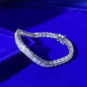 Trendy Princess Cut Moissanite Diamond <b>Tennis</b> <b>Bracelet</b> Stylish Sterling Silver <b>Fashionable</b> Jewelry Perfect Gift - Product Image 4
