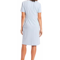Robe fourreau polie pour femmes avec nœud robe de travail carrière bureau bureau tendance col en v femmes taille incurvée couture crêpe
