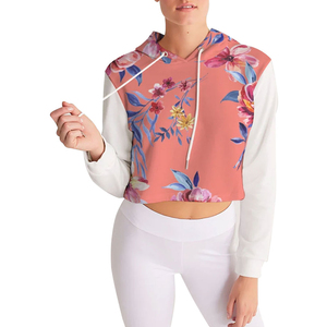 Top Corto con Capucha para Mujer, Diseño Nuevo, Color Sólido, Algodón Terry, Sublimado, Estilo Urbano, Informal, Transpirable, Forrado, Precio al por Mayor - Product Image 1