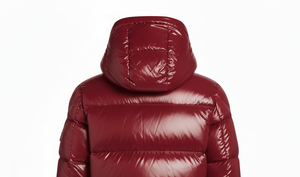 Men's Casual Eco-Friendly Windproof Puffer <b>Jacket</b> Brick <b>Red</b> Custom Woolen Solid Lightweight <b>Hooded</b> Winter Warm Waterproof - Product Image 4