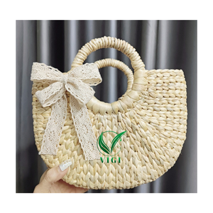 กระเป๋าชายหาดผักตบชวาธรรมชาติทำด้วยมือในเวียดนาม - Product Image 2