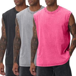 เสื้อกล้ามพิมพ์ลายคุณภาพสูงสำหรับผู้ชายเสื้อกล้ามผ้าฝ้าย100% เข้ารูปแบบแขนกุดทำจากผ้าฝ้าย - Product Image 1