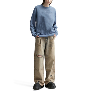 เสื้อสเวตเตอร์คอกลมผ้าฟลีซเสื้อสเวตเตอร์แบบสวมหัวผ้าคอตตอนซักกรดไซส์ใหญ่พิเศษโลโก้ตามสั่งสำหรับผู้หญิง - Product Image 4