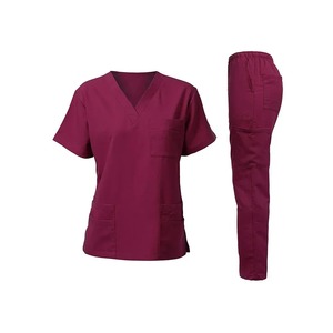 Uniforme Scrubs Traje de manga corta con cuello en V Tops Jogger Pants Set Uniforme de enfermería Mujeres Multicolor Pet Doctor Scrub Ropa DE TRABAJO médica - Product Image 2