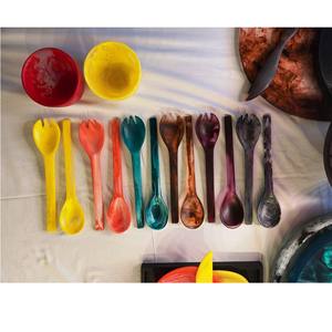 Woven Rattan <b>Wooden</b> Salad Spoons Set Top Selling <b>Wooden</b> And Resin Salad Server set and <b>Utensil</b> Handmade items - Product Image 4