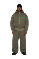 Survêtement à Capuche Gris Surdimensionné Survêtement en Polaire Lourde Survêtement Deux Pièces Décontracté Streetwear Jogger pour Hommes et Femmes