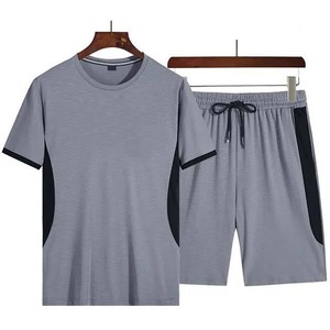 Moda estilo High Street ropa deportiva traje de manga corta Camisetas pantalones cortos conjuntos Jogging hombre chándal 2 uds hombres verano Casual conjunto - Product Image 1